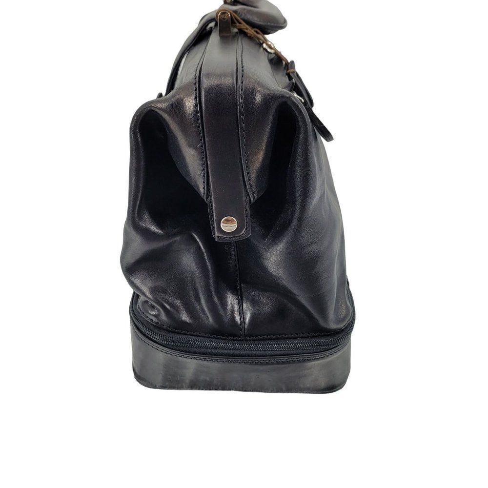 Maxwell Scott Authentic Leather‎ Doctor Bag Black Handmade Italy Key Lock Large - Picture 5 of 9
